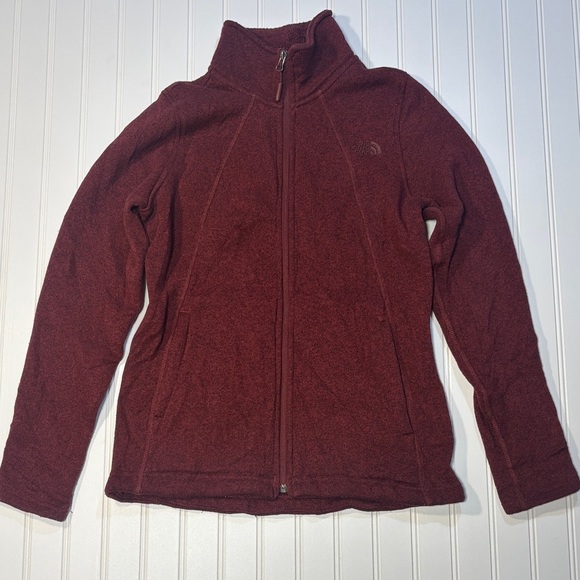 The North Face Sweaters - The North Face Jacket Womens Medium Burgundy Sweater Fleece FullZip Stand Collar